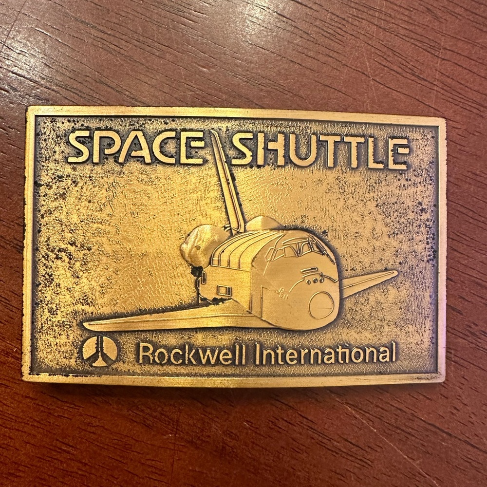 Vintage space shuttle belt buckle